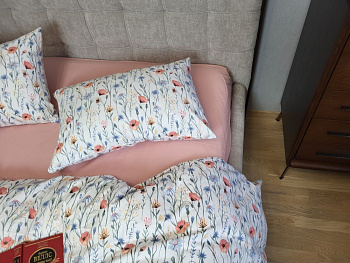 Польові квіти/трояндов., Turkish flannel (Двоспальний)