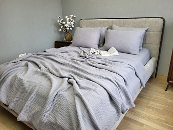 SMOKE GREY, MUSLIN (Нав. 50*70см-2шт)