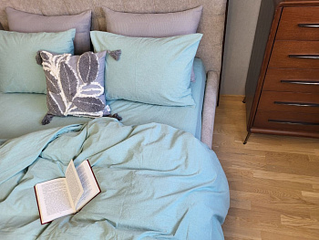 Cyan, Washed Cotton W1291 (Двоспальний)