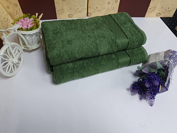 Рушник махровий, Зелений 400гр/м2 (Лице 50/90см)