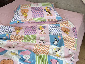 Звірята/рожевий, Turkish flannel (Полуторний)