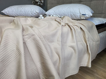 Піке Вафелька, Беж (Плед 180*220см)