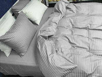 Сатин Stripe ELITE, LIGHT GRAY 1/1см (Сімейний)