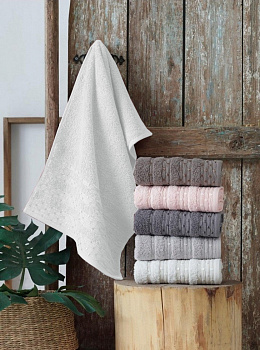 Рушники махрові VIP COTTON LUPEN, молочний (Набір (Баня+Лице))