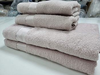 Рушник махровий, Пудрово-бежевий 400гр/м2 (Лице 50/90см)