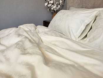 Сатин JACQUARD, PAISLEY IVORY (Євро)
