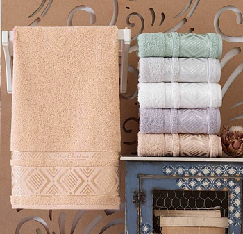 Рушники махрові VIP COTTON, беж (Набір (Баня+Лице))
