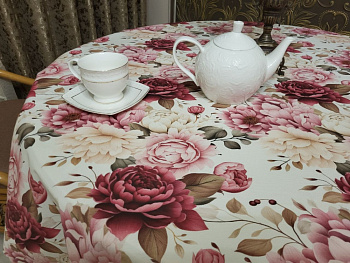 Скатертина Півонія, овал (Овал 140/180 см)