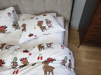 Гостинці/білий, Turkish flannel (Двоспальний)