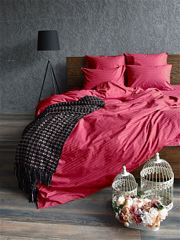 Сатин Stripe CHERRY 1/1см (Полуторний)