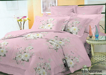 3695-PINK, микросатин (Полуторний)