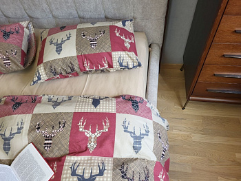 Трофей бордо/св.беж, Turkish flannel двостор., 50/70 (Двоспальний)