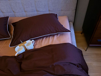 Сатин однотонний №154+№165, з кантом (Сім. на рез.)