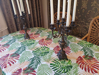 Скатертина Пальма мікс, кругла (Діаметр 120см)