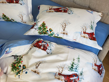 Сатин PREMIUM, NEW YEAR (Двосп. на рез.)