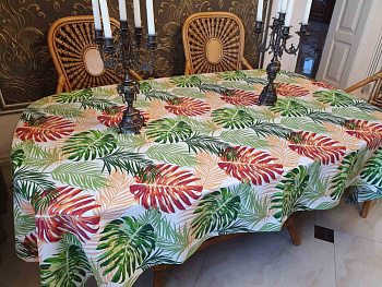 Скатертина Пальма мікс, овальна (Овал 130/170 см)