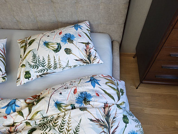 Волошки/блакитний, Turkish flannel (Двоспальний)