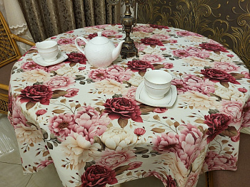 Скатертина Півонія, кругла (Діаметр 140см)