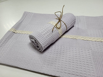 Рушник ПІКЕ Прованс, Св.сірий/Лаванда (40*60см)