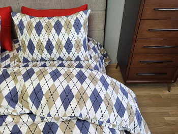 Ромб синій, Turkish flannel (Двоспальний)