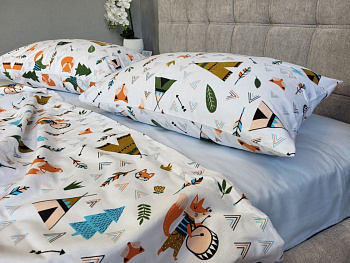 Хитрий лис/блакитний, Turkish flannel (Дитячий)