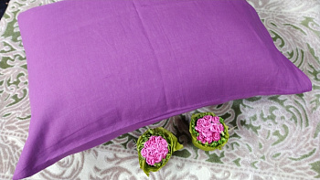 Нав. - 1 шт.  Сливовий, льон 100% (Набір 70*70см)