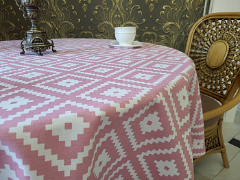 Скатертина Тибет рожевий (140/220 см)