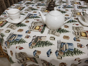 Скатертина Новорічна, овал (Овал 160/260 см)