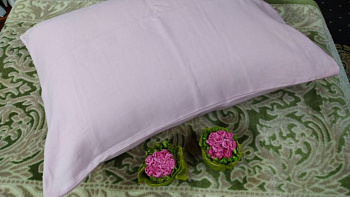 Нав. - 1 шт. Рожевий, льон 100% (Набір 70*70см)