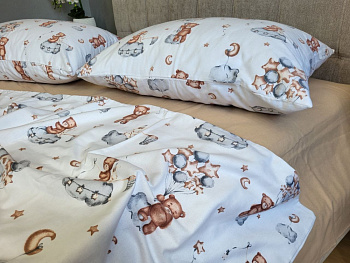 Ведмежа/беж, Turkish flannel підк. двостор. (Полуторний)